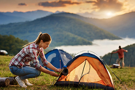 setting up camp